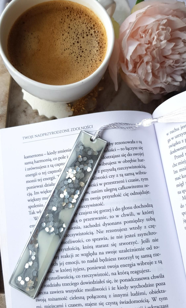 Silver glitter bookmark