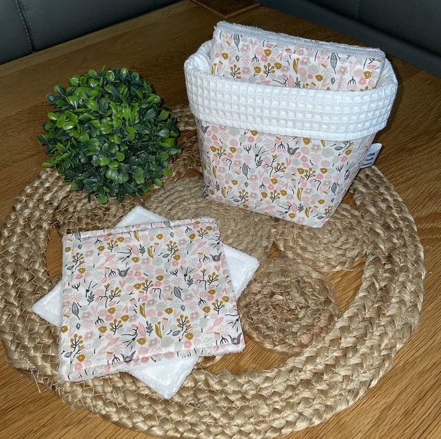 Panier  + Lingettes lavables (lot de 7)