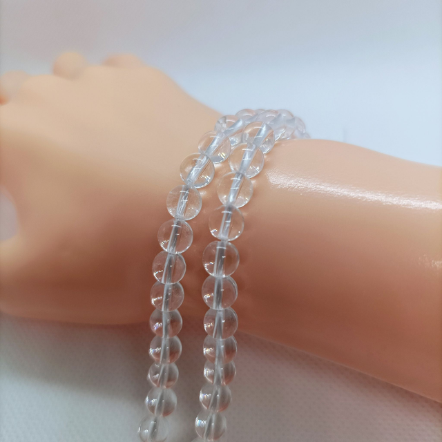 Cristal de Roche / Fil de Perles en 6 mm / Boules en Pierres Naturelles Rondes et Polies