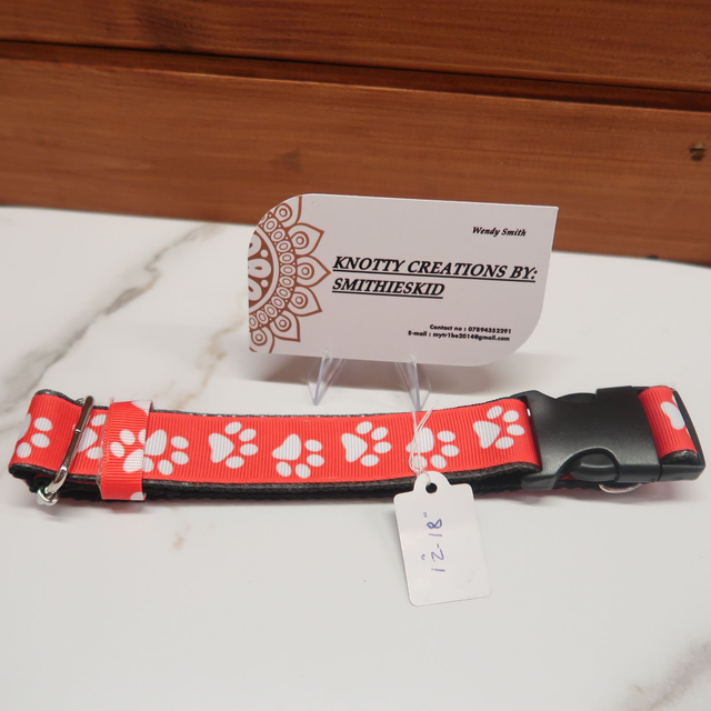 Webbing & Grosgrain Ribbon Adjustable Dog Collar