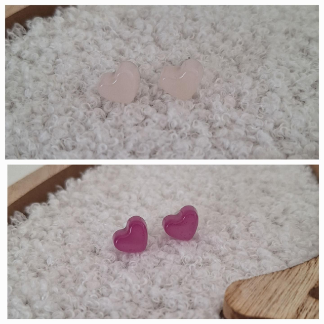 Puces cœurs thermochromiques roses