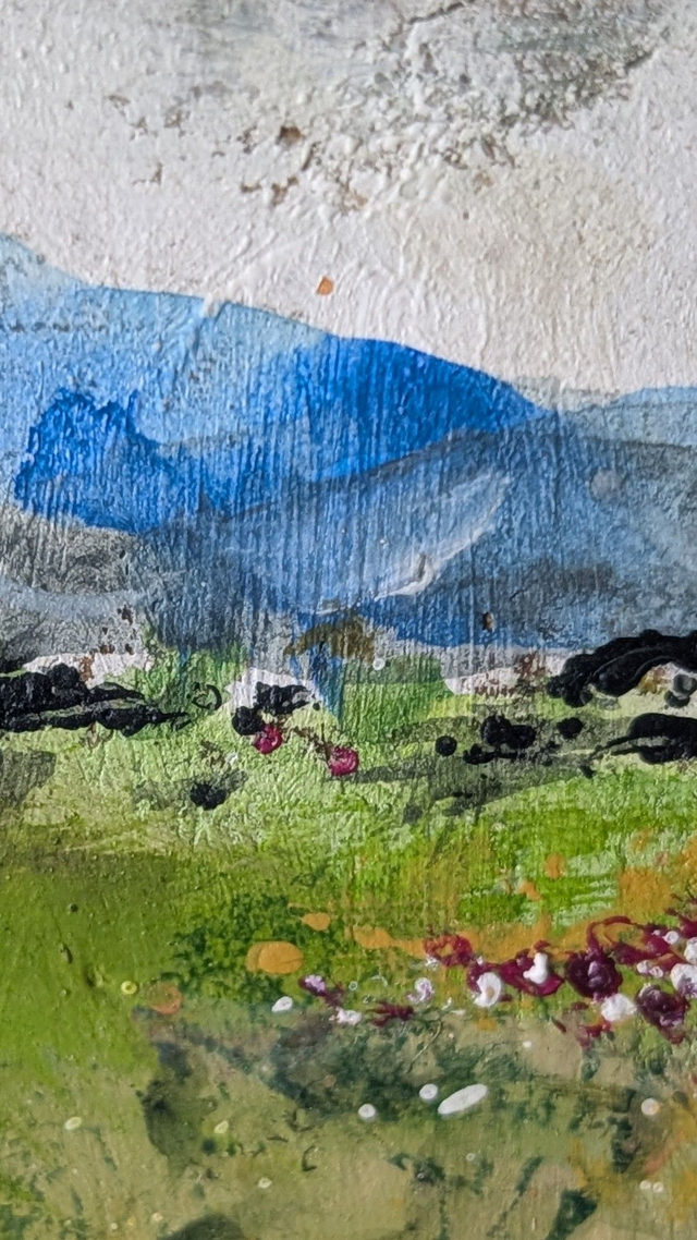 Landscape Painterly all sides - Tealight Holder Reclaimed Wood