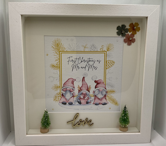 Personalised First Christmas as Mr&amp;Mrs frame. Handmade.