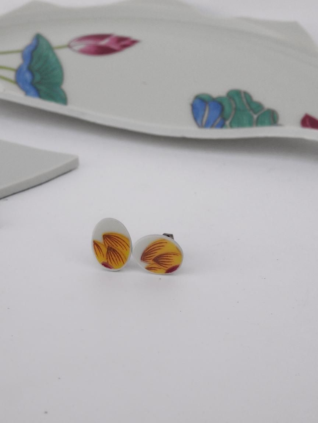 Boucles d'oreilles - porcelaine Charles Field Haviland - modèle Lotus no.8