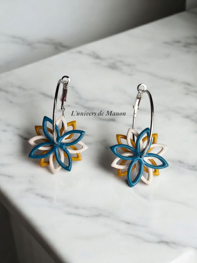 Boucle d&#039;oreille en argile polymère  