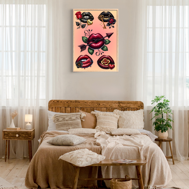 Lèvres Passion & Mystère — Roses, Clés d’Amour et Glamour Noir