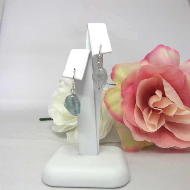 Aquamarine nugget earrings