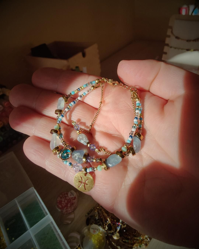 Bracelet Astro Poisson &amp; Aigue-Marine