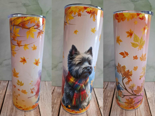 Gourde canette cairn terrier d automne
