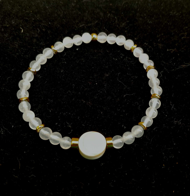 Bracelet oeil de ste lucie et sélénite 4mm