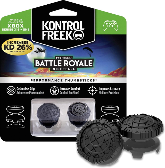 KontrolFreek FPS Freek Battle Royal Nightfall voor Xbox One en Xbox Series X Controller | Performance Thumbsticks | 2 High-Rise Convex (Domed) | Zwart