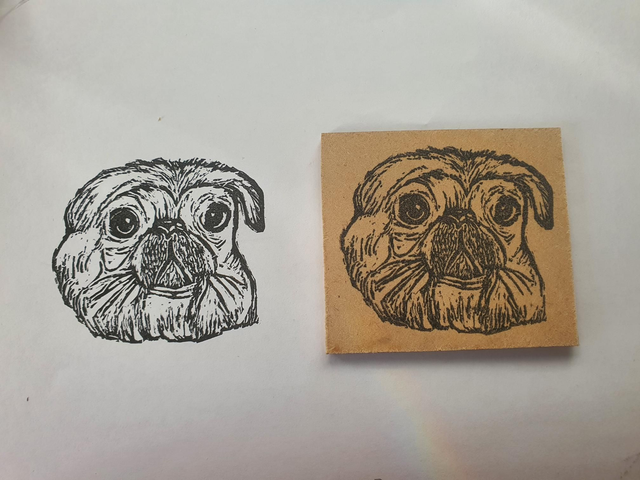 Custom linocut pet portrait