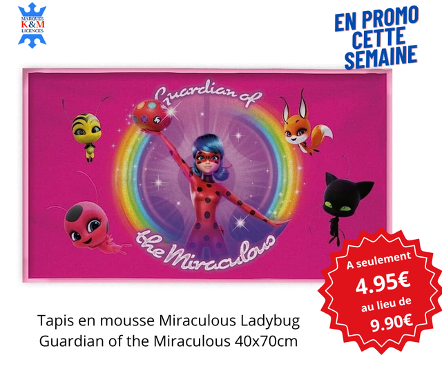Tapis en mousse Miraculous Ladybug Guardian of the Miraculous 40x70cm