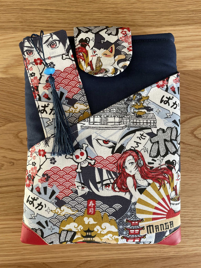 Pochette à livre Manga + marque-page 