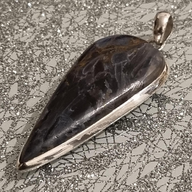 925 Sterling Silver Pietersite Pendant 