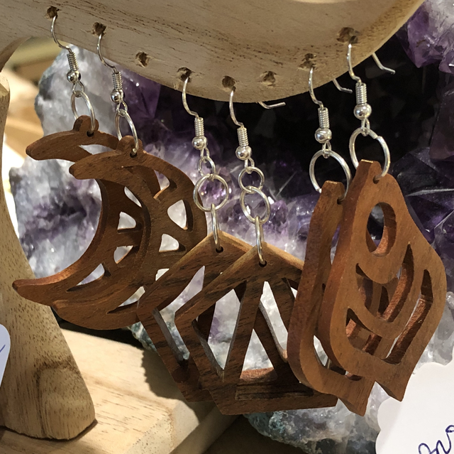 Boucles d’oreilles en bois 