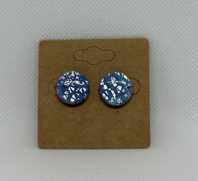 Ohrstecker ,,Silber Himmelblau,, Mittel