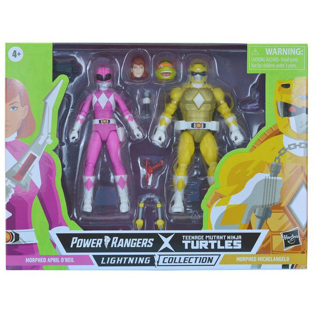 Power Rangers Teenage Mutant Ninja Turtles April Oneil + Michelangelo figures 15cm * New *