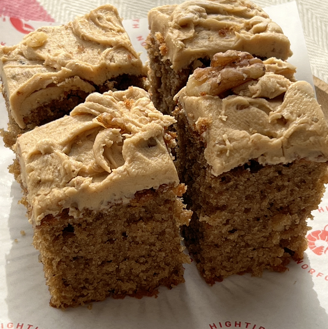 Cake - 4 x slices coffee &amp; walnut cake 