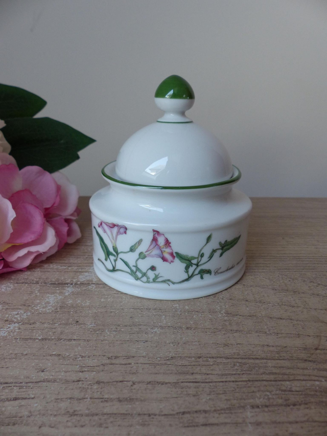 Sucrier en porcelaine Renate Seltmann Weiden Bavaria, sucrier décor botanique, sucrier avec fleurs des champs vaisselle Allemagne de l'Ouest