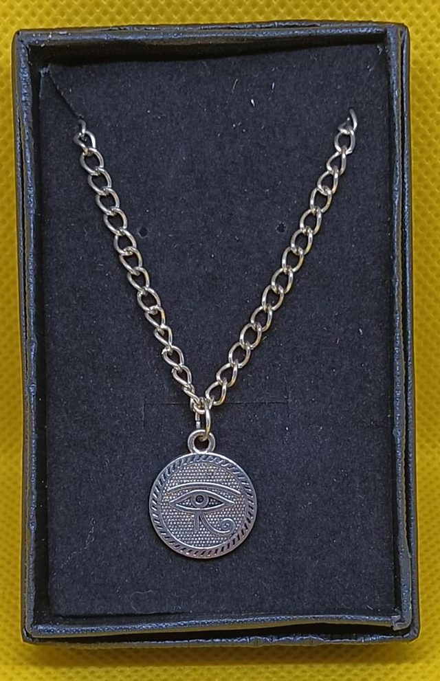 Tibetan Silver Eye Of Horus Pendant Necklace.