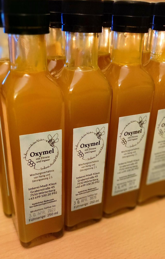 Oxymel mit Zitrone, Ingwer und Kurkuma (250 ml)