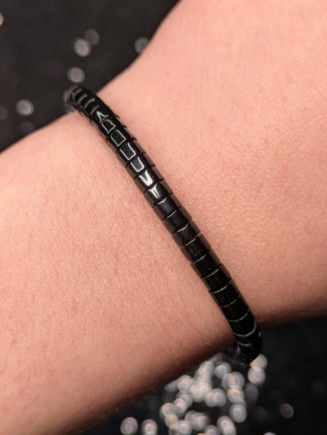 Bracelet obsidienne heishi 