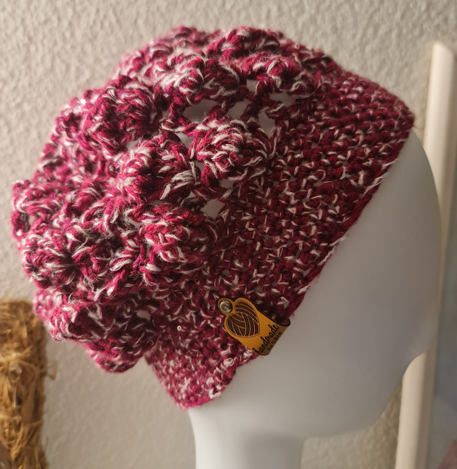 Beanie "rot/weissglitzer"