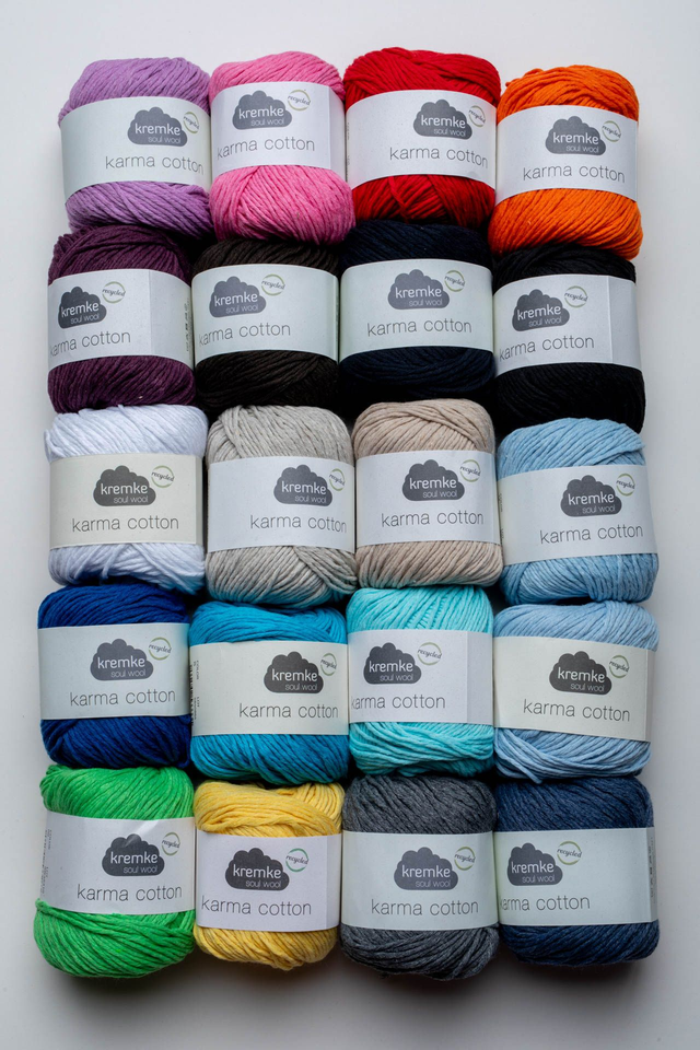 Karma Cotton, Kremke Soul Wool. Coton recycle 