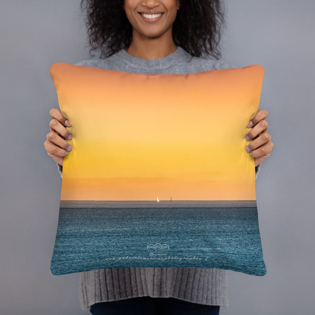  Cuscino sunset sea boat 