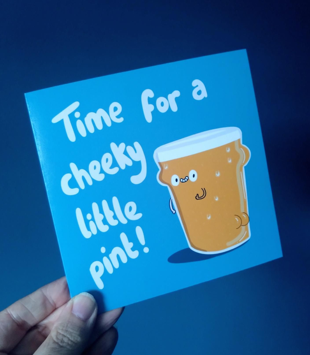 Cheeky little pint card