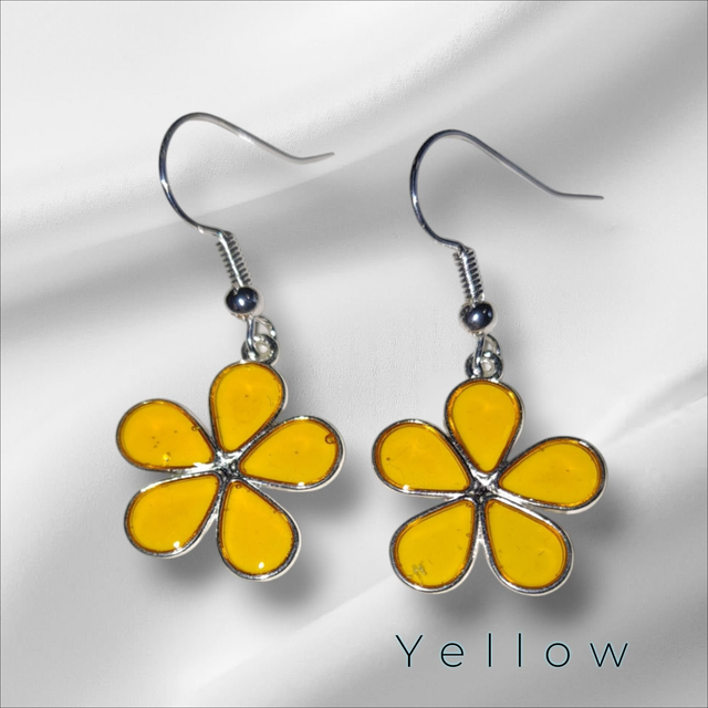 Flower earrings yellow 