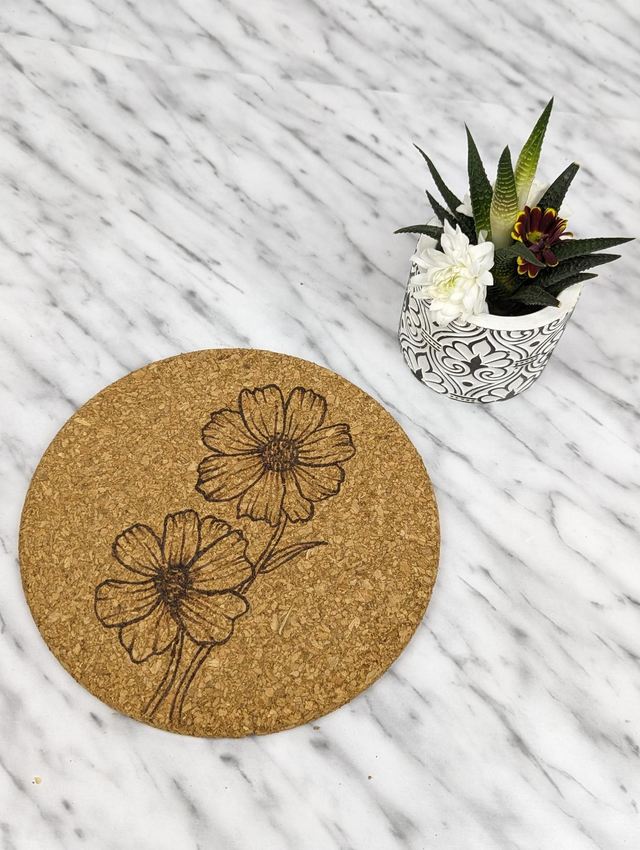 Cork round mat &#039;DAISY&#039;