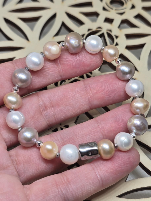 Bracelet Perle de culture d'eau douce multicolore 1 cm