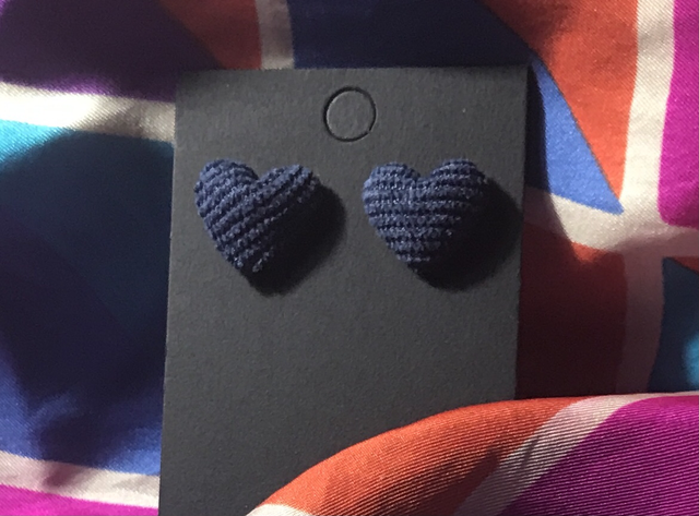Blue Fabric Studs Plain - FSP24