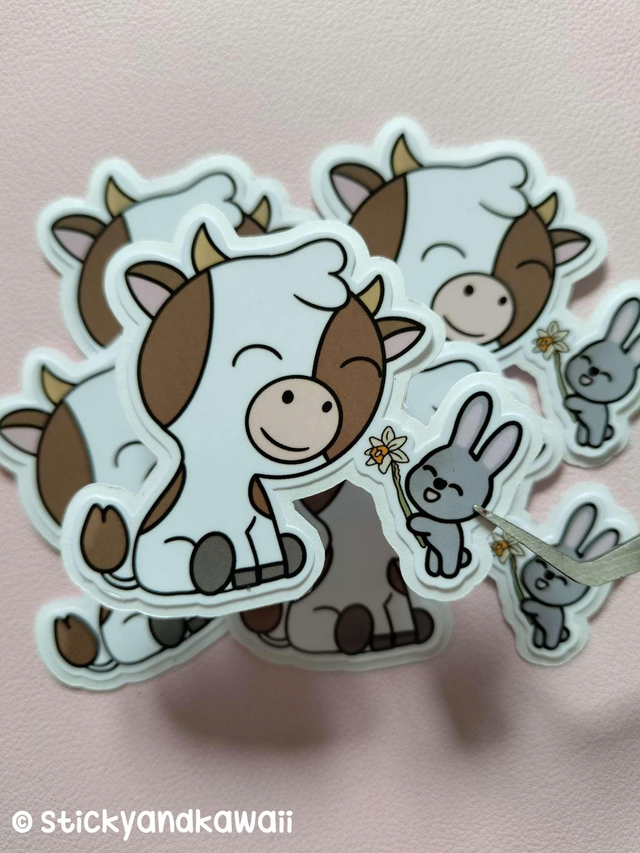 Vache, lapin et narcisse 