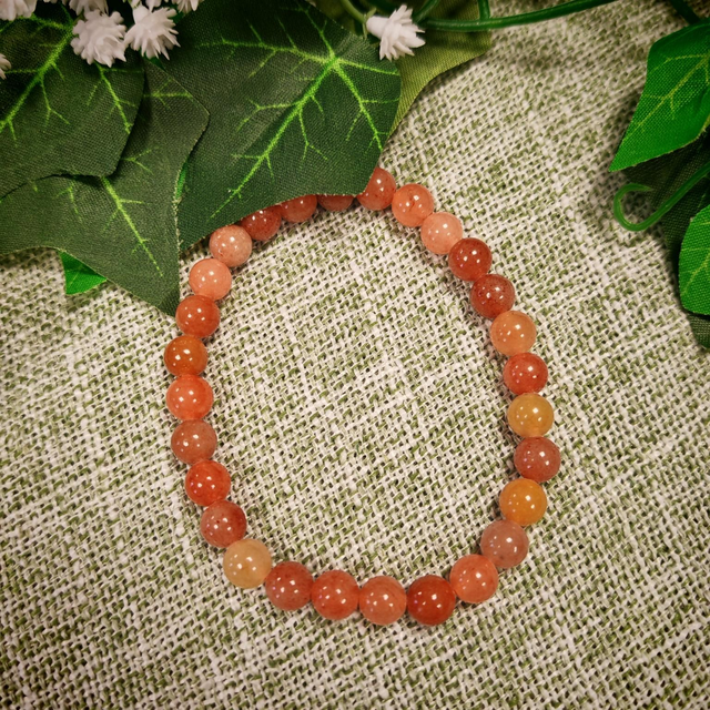 Bracelet 6mm aventurine orange