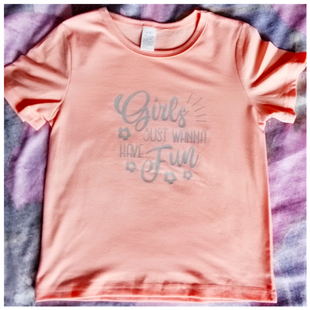 Girls Just Wanna Have Fun T-Shirt for Girls Age 5-6 &amp; 7-8 Years