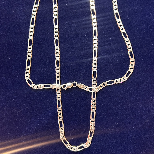 New Sterling Silver Figaro Necklace 
