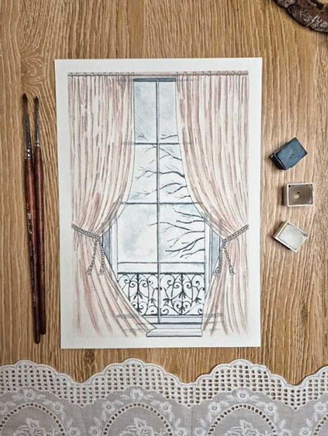 Affiche "Fenêtre d'hiver" 