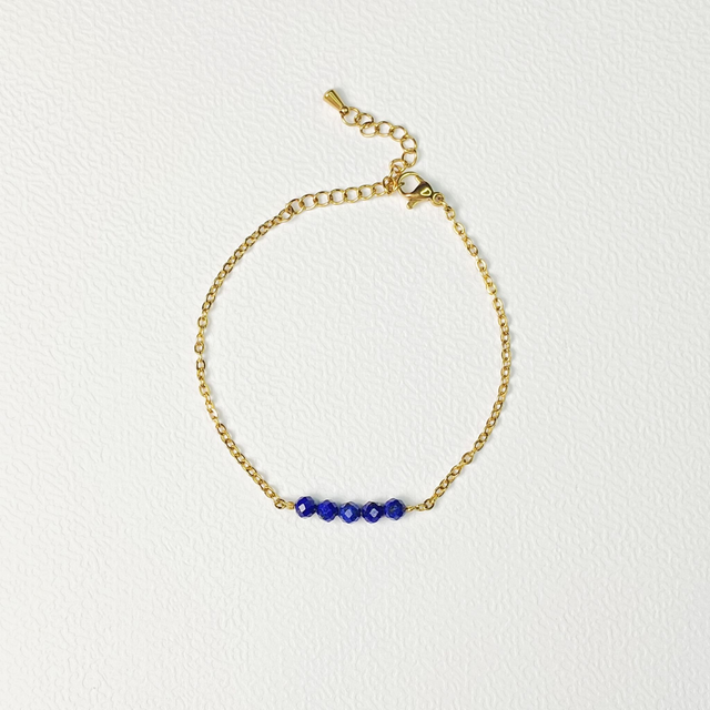 Bracelet ESSENTIEL, Lapis-Lazuli, Acier chirurgical doré