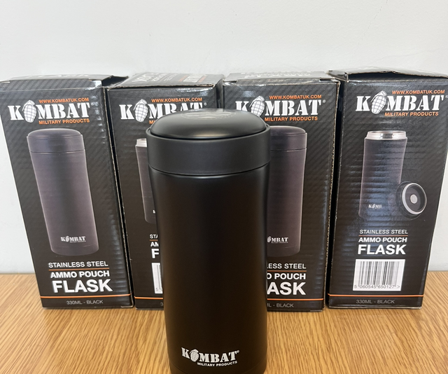 845 Black Kombat Stainless Steel Ammo Pouch Flask