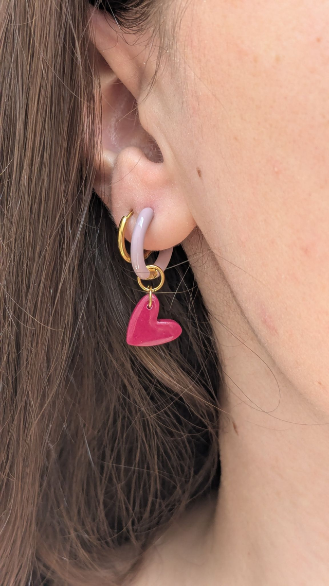 Charm cœur rouge cerise
