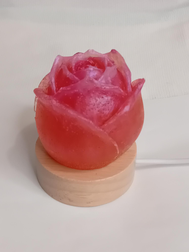 Rose sur socle lumineux 