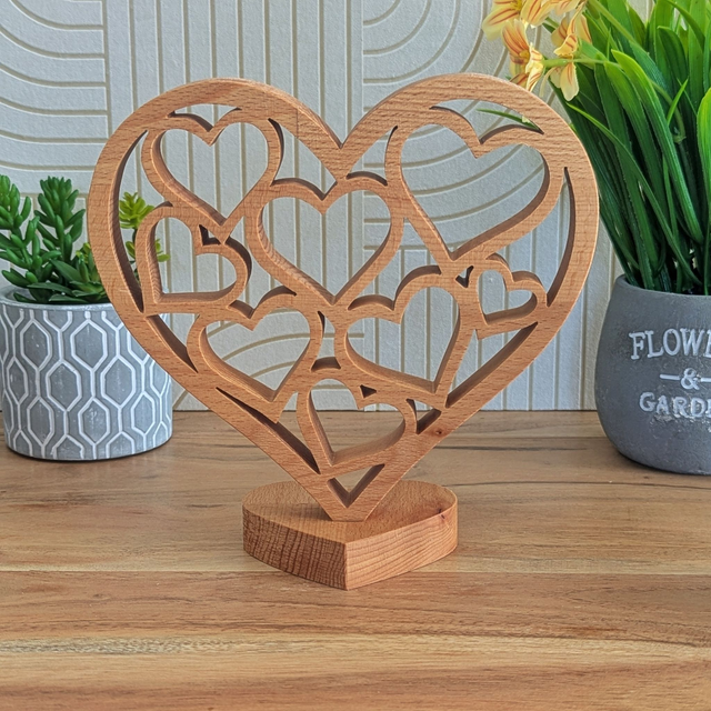 Coeur coeurs en hêtre