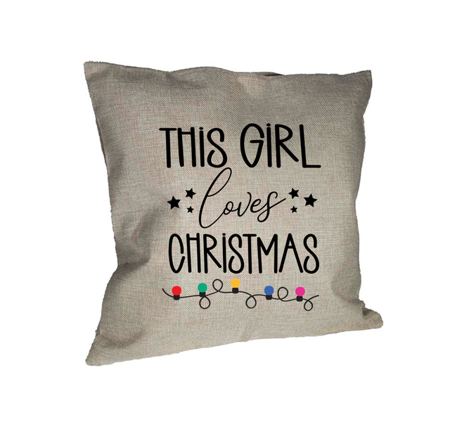 Burlap Cushion - This Girl