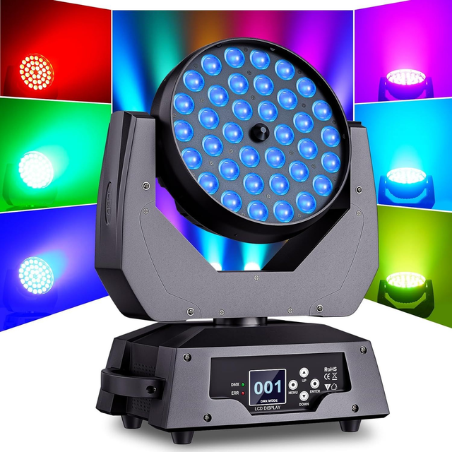 Lyre LED DMX Beam Wash Zoom 36x10W