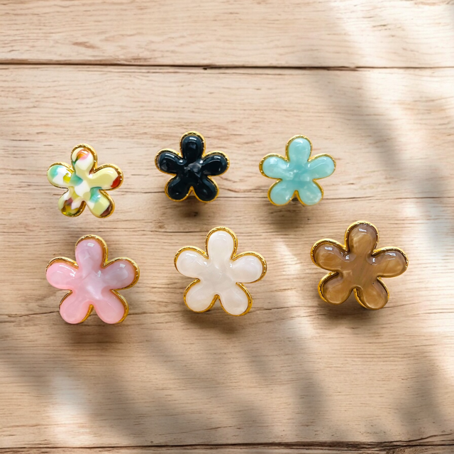 Bague trèfle résine et acier 