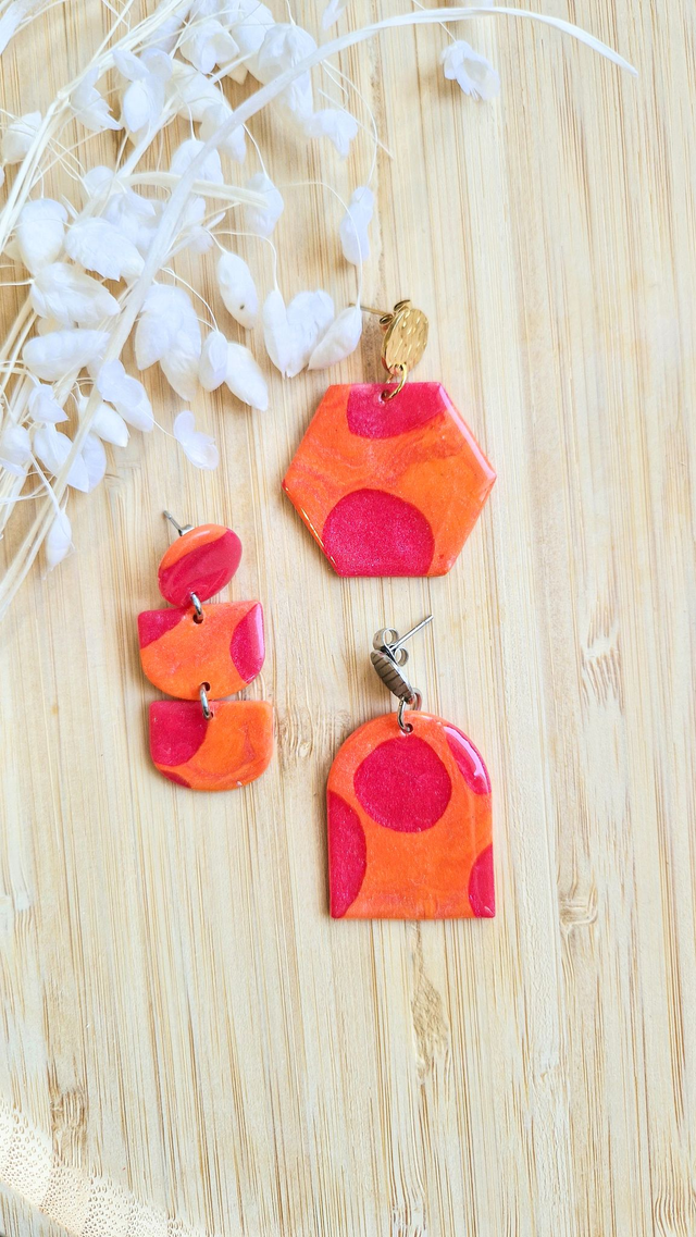 Bubble Pop - Boucles d'oreilles en pâte polymère et résine.