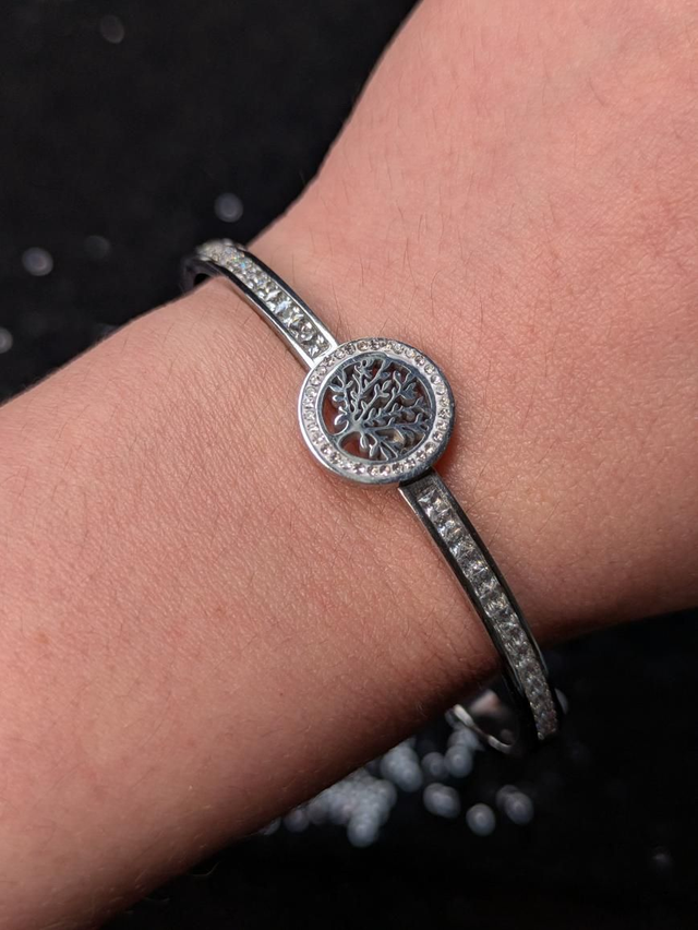 Bracelet jonc arbre de vie zirconium 